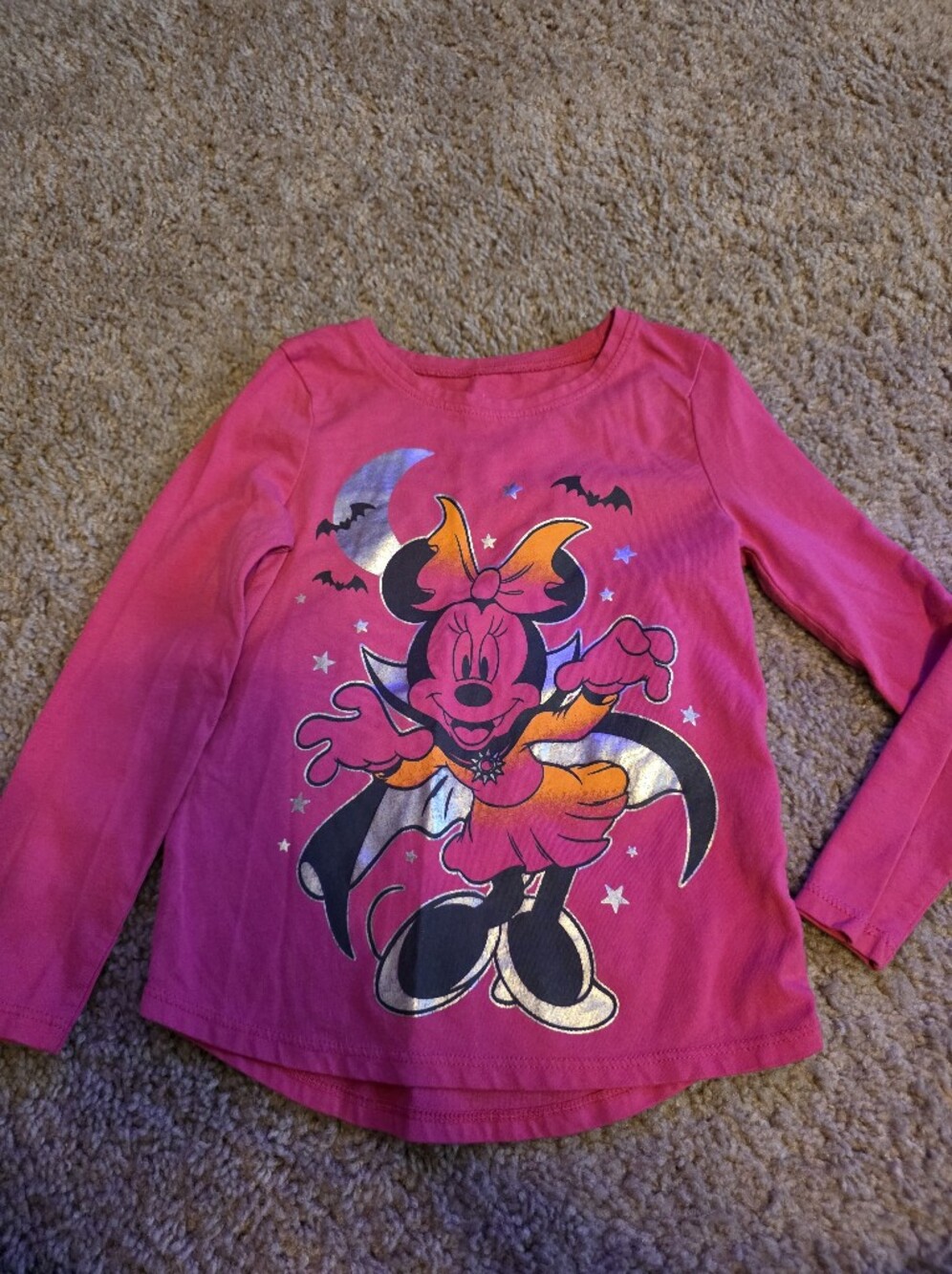 Kids Minnie Mouse Pink Long-Sleeve Top